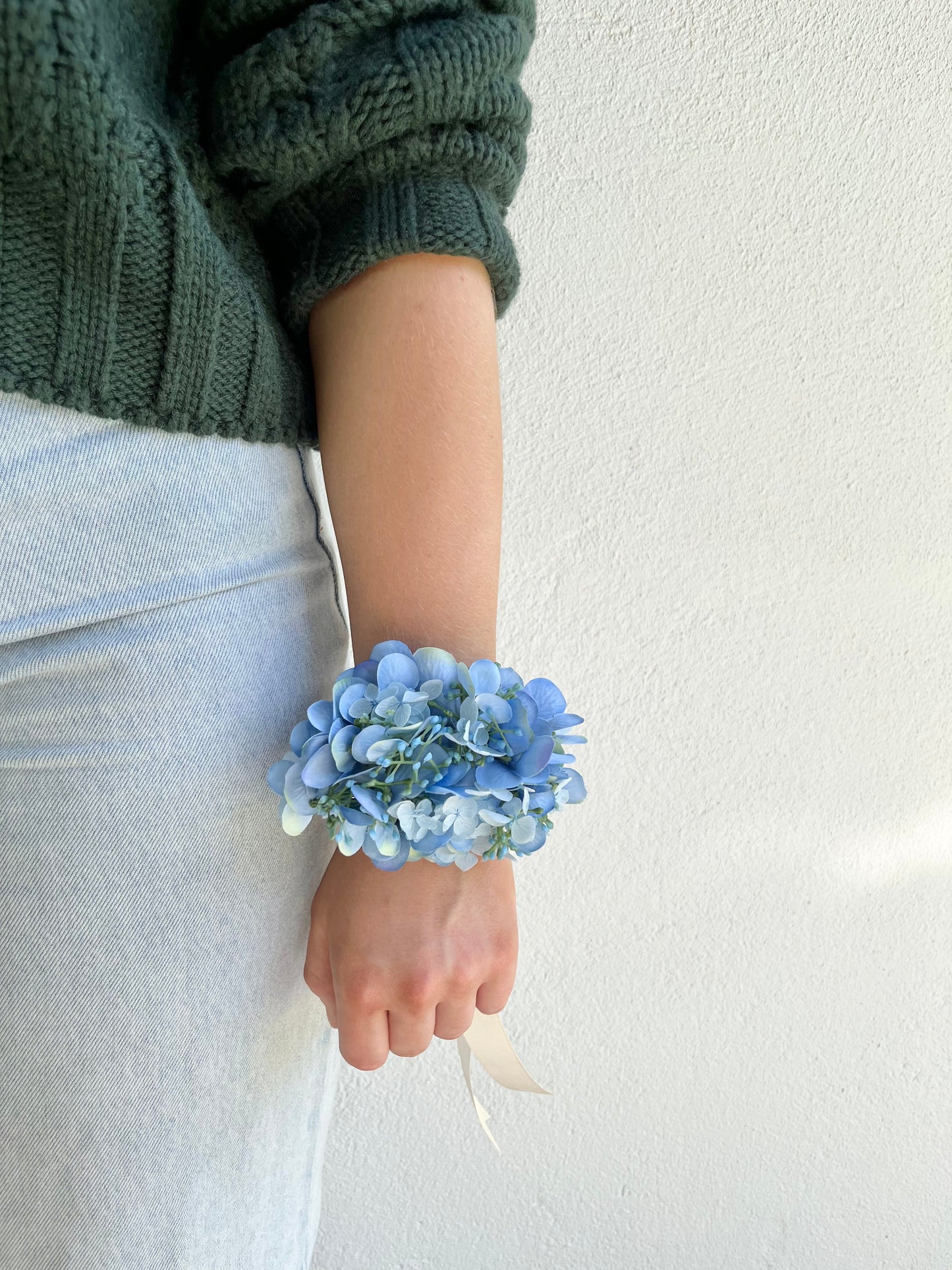 Corsage - Blue Hydrangea