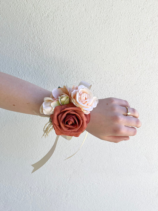 Corsage - Mixed Rust & Peach Roses