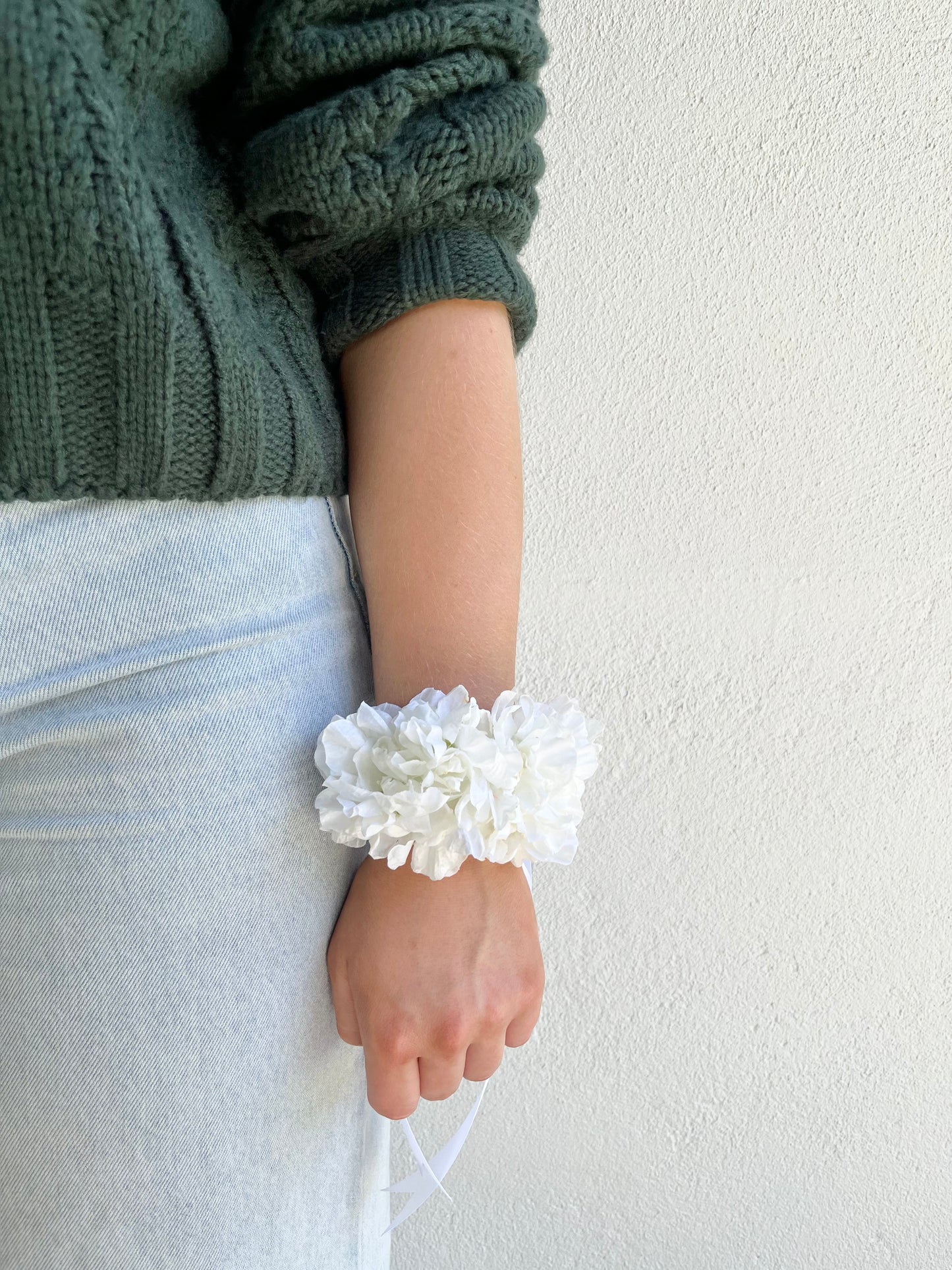 Corsage - White Hydrangea