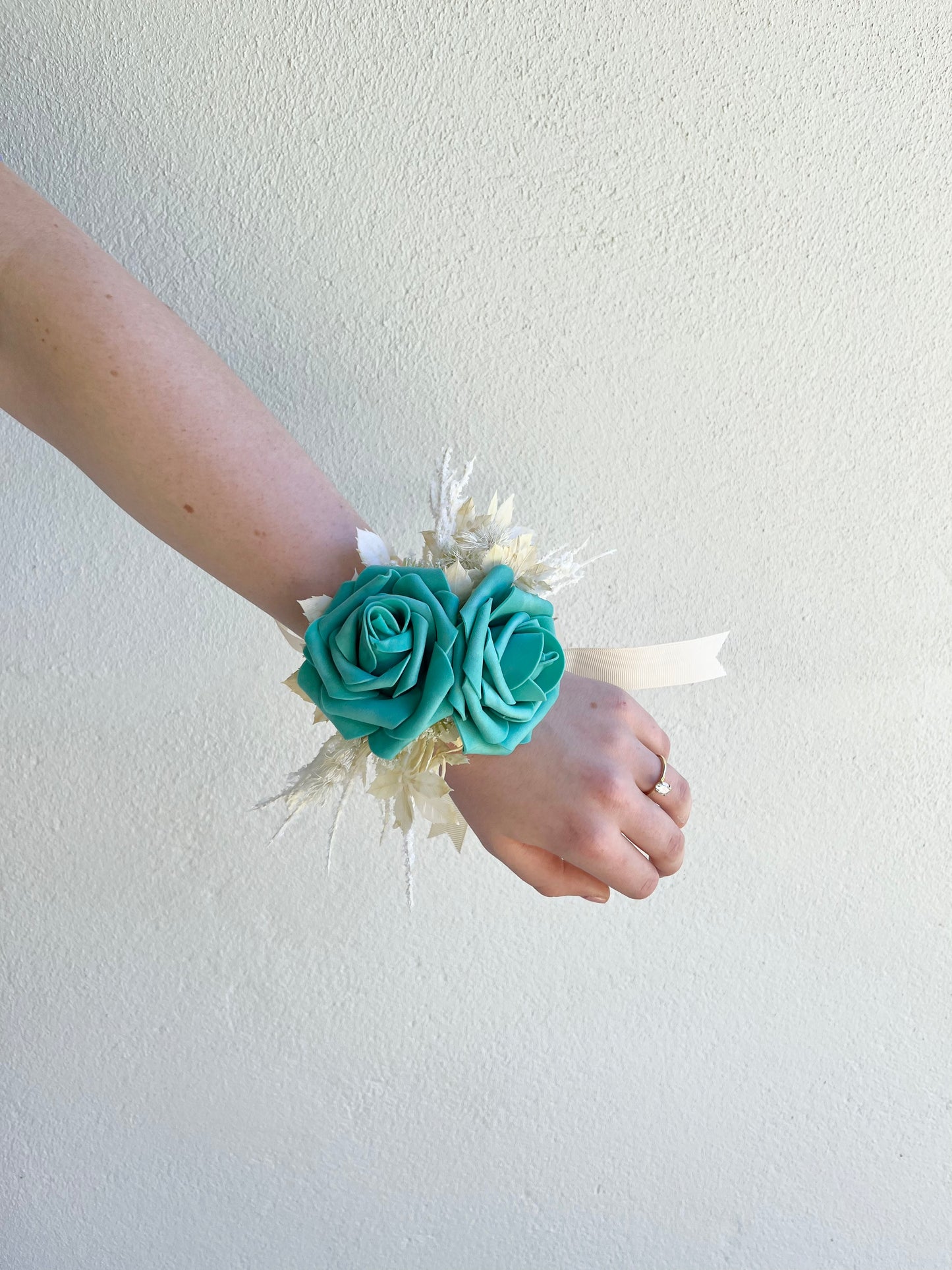 Corsage - Double Turquoise Rose